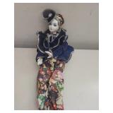 Porcelain-Cloth Clown Doll
