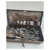 Metal Toolbox with Tools