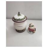 Ceramic Cookie Jar and Holiday Themed Decor