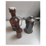 Two Bottles and Pewter Jug