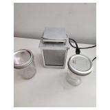 Metal Lantern and Jars