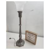 Metal Table Lamp with Glass Shade