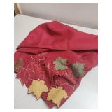 Red Table Runner with Leaf Appliquï¿½