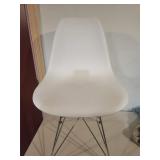 White Plastic Chair with Chrome Legs