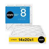 Simply 14x20x1 Air Filter, 6 Pack