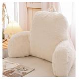 Faux Fur Ivory Reading Pillow