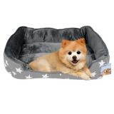 Gray Star Pattern Pet Bed