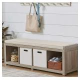 4-Cube Wood Storage Bench