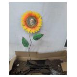 Metal Sunflower Yard Stakes