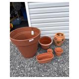 Terra-Cotta and Plastic Flower Pots