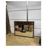 Rectangular Mirror with Carved Wood Frame