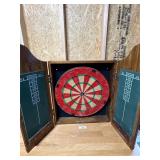 Wood Dartboard Cabinet Set