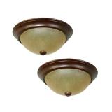 2 Bronze Flush Mount Lights
