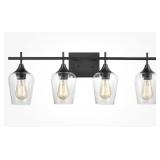 Black Four-Light Vanity Fixture