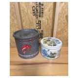 Metal Bait Bucket and Tin