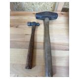 Two Wooden-Handled Hammers