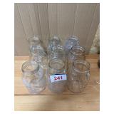 9 Glass canning Jars