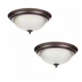 Commercial Electric 2-Light Flush mount Bronze