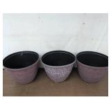3 Plastic Planters