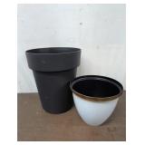 Two Plastic Flower Pots