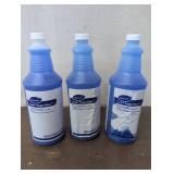 3 Blue Cleaning Bottles