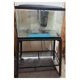 20 gallon high aquarium with stand and contents
