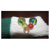 2 Shooter Marbles 25mm + 3 Peewee Marbles 15mm