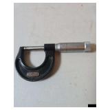 Starrett No. 436 1' micrometer, and two depth guages