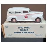 1940 Ford Amoco Panel Van Diecast Bank in box