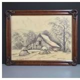 Framed Countryside Scene by Carl M. Reel.