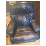Blue La-Z-Boy Leather Recliner.