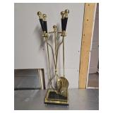 Brass fireplace set