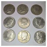 USA  40% Silver Kennedy Half Dollars  4.50 (9)