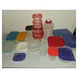 Lot of food storage containers and lids