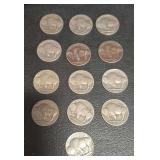 Multiple  USA  Buffalo Nickels (13) Buffalo Nickels