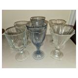 Three sets of two each dessert or drinking glasses