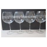 Set of oversized wine glasses