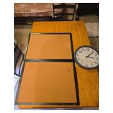 Clock and corkboards
