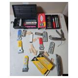 Utility knives, sharpener and blades