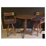 Bar table with Two Swivel Chairs