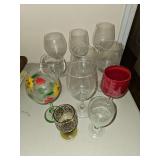 11 various wine glasses
