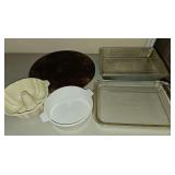 Baking pans and pizza stone