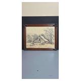 Framed Countryside Scene by Carl M. Reel.