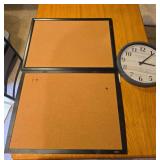 Clock and corkboards