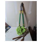 Lopping shears, expanding hose, and shears