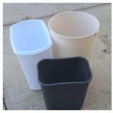 Three Trash Cans