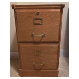 Two drawer wooden filing cabinet