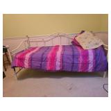 Day bed and coverings.