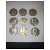 USA  40% Silver Kennedy Half Dollars  4.50 (9)