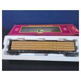 M.T.H. Norfolk Southern center I-beam flat car with lumber load in box